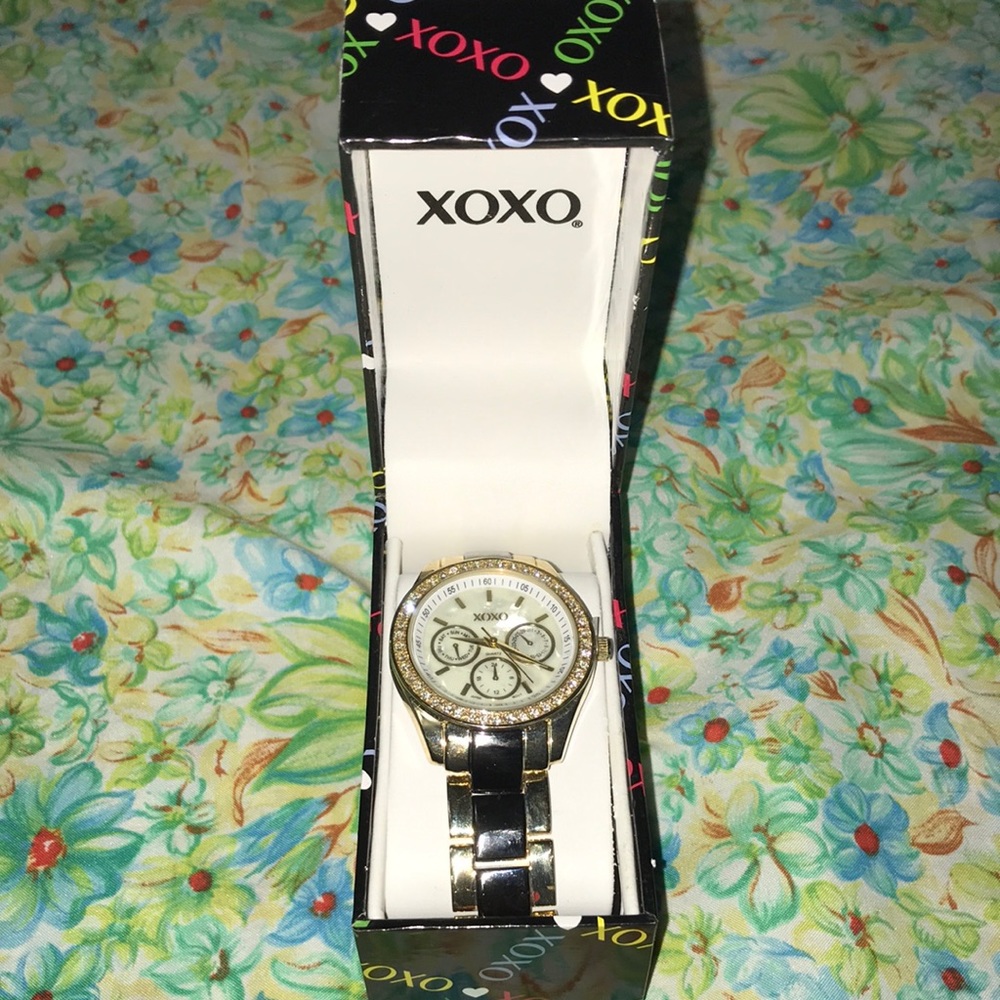Charcoal & gold xoxo lady’s watch